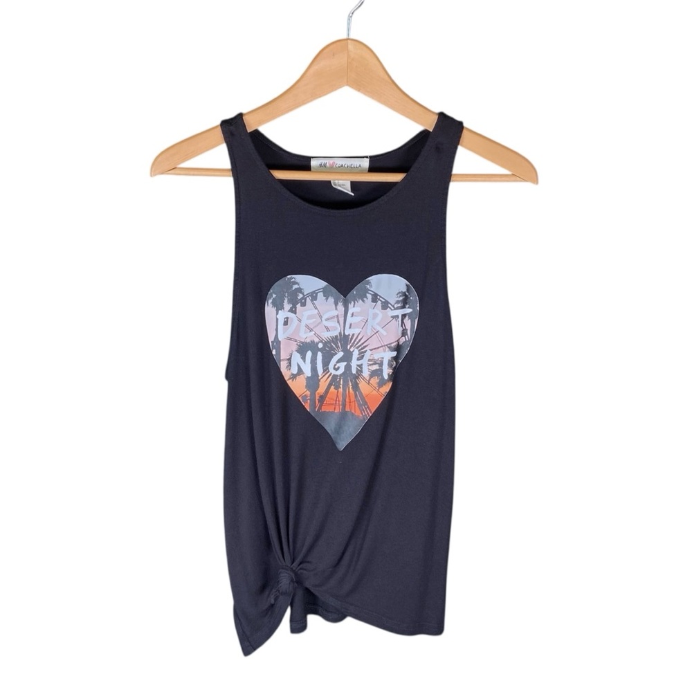H&M x Coachella Shirt Women’s Size Small Desert Night Graphic Heart Tank Top S